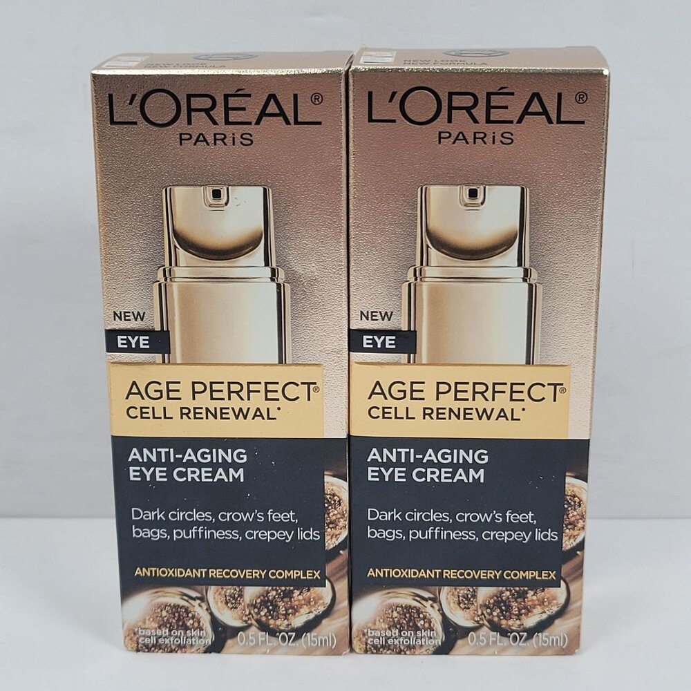 LOreal Paris Age Perfect Cell Renewal Anti-Aging Eye Cream 15ml Set of 2 NIB